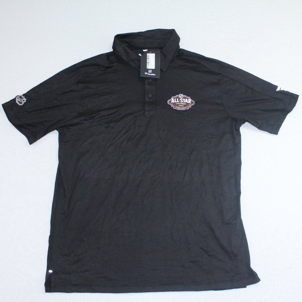 Fanatics Men Black Polo Shirt Golf NHL All Star 2022 Short Sleeve Size XL